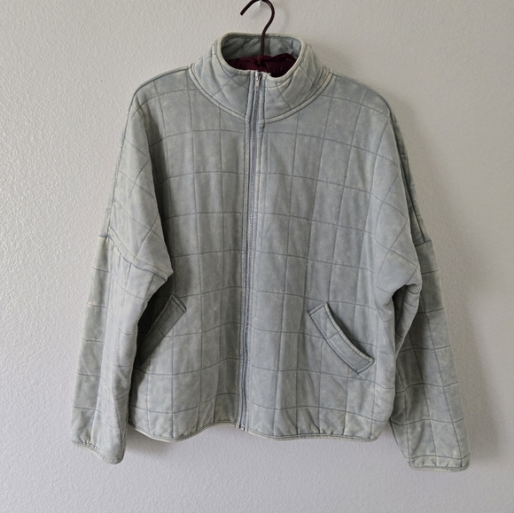 Davi & Dani Washed Soft Comfy Quilting Zip-up Barn Jacket Winter Casual Large - Picture 6 of 16